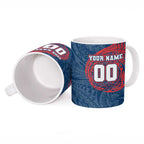 Personalized Sydney Roosters Ceramic Mug Polynesian Tribal Chest and Sleeve Tattoo