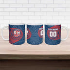 Personalized Sydney Roosters Ceramic Mug Polynesian Tribal Chest and Sleeve Tattoo