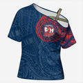 Personalized Sydney Roosters Cross Shoulder Shirt Polynesian Tribal Chest and Sleeve Tattoo