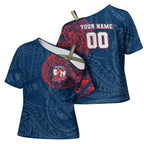 Personalized Sydney Roosters Cross Shoulder Shirt Polynesian Tribal Chest and Sleeve Tattoo