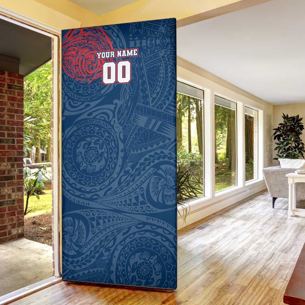 Personalized Sydney Roosters Door Cover Polynesian Tribal Chest and Sleeve Tattoo