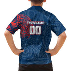 Personalized Sydney Roosters Family Matching Off Shoulder Maxi Dress and Hawaiian Shirt Polynesian Tribal Chest and Sleeve Tattoo