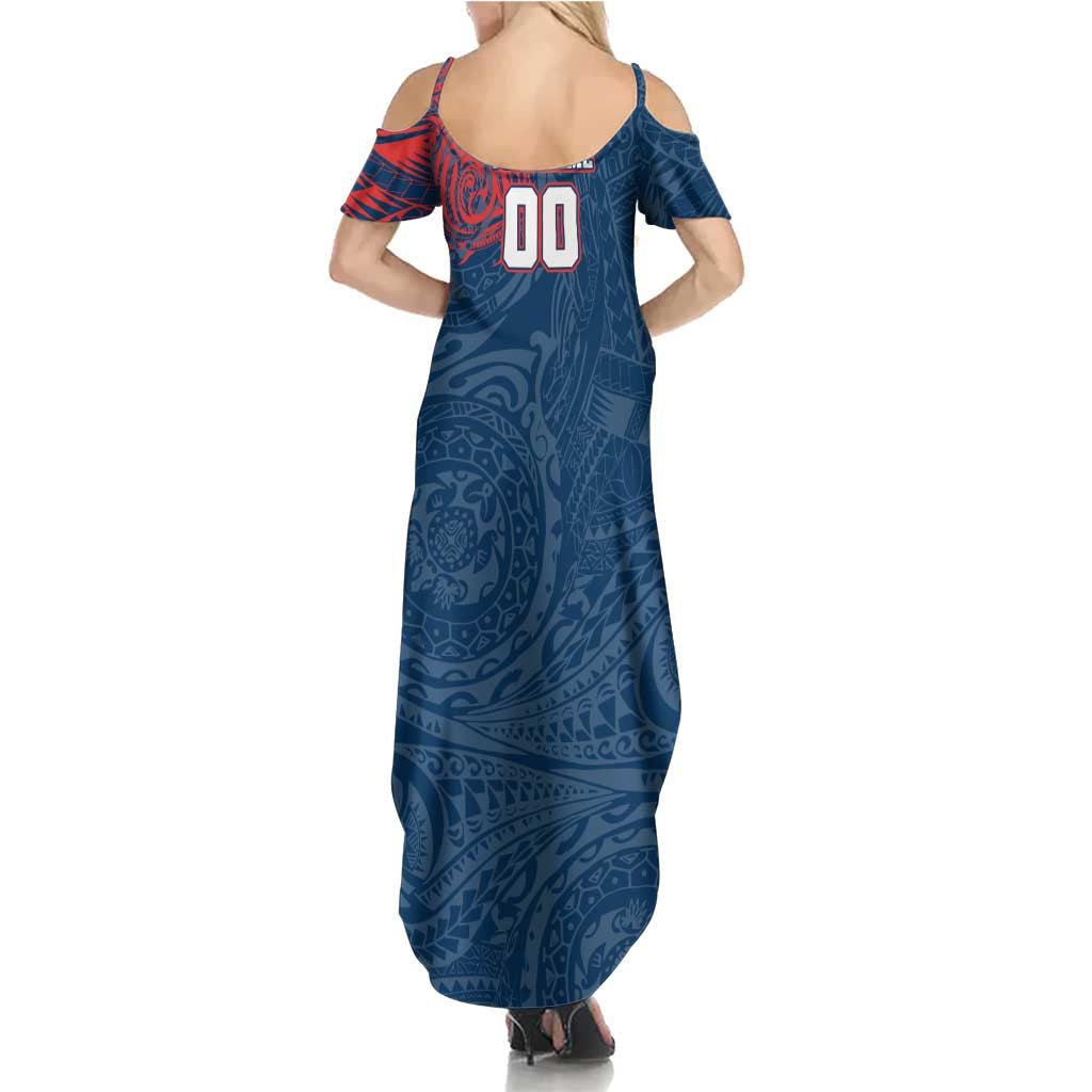 Personalized Sydney Roosters Family Matching Summer Maxi Dress and Hawaiian Shirt Polynesian Tribal Chest and Sleeve Tattoo