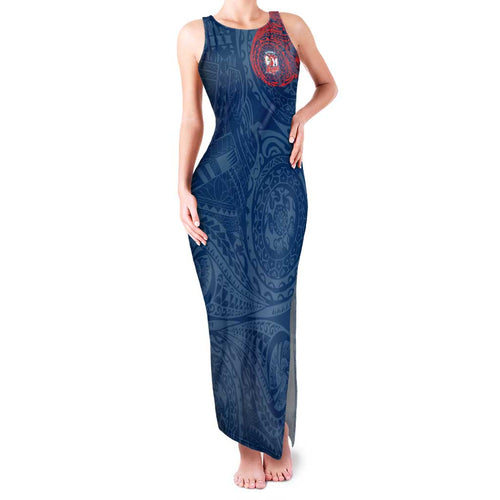 Personalized Sydney Roosters Family Matching Tank Maxi Dress and Hawaiian Shirt Polynesian Tribal Chest and Sleeve Tattoo