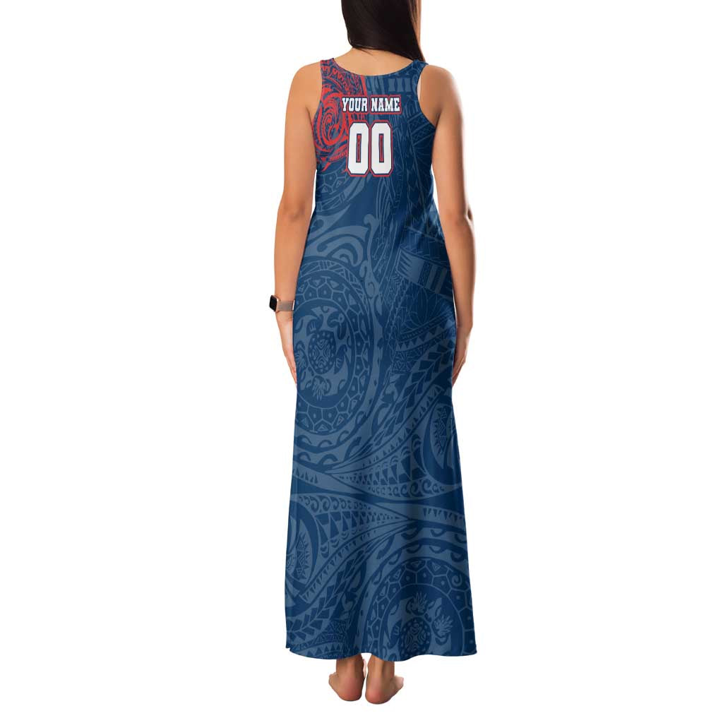 Personalized Sydney Roosters Family Matching Tank Maxi Dress and Hawaiian Shirt Polynesian Tribal Chest and Sleeve Tattoo