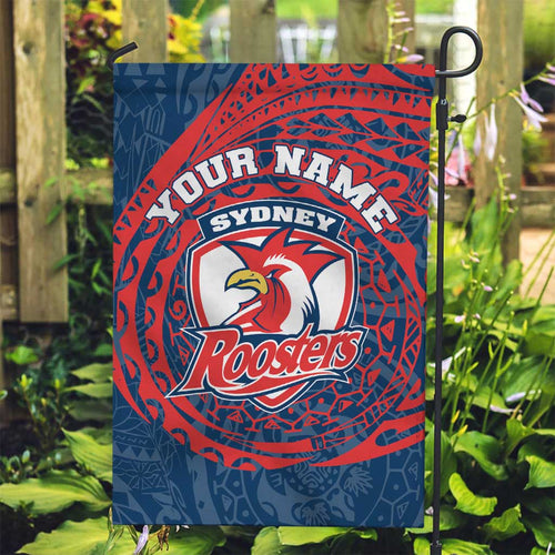 Personalized Sydney Roosters Garden Flag Polynesian Tribal Chest and Sleeve Tattoo