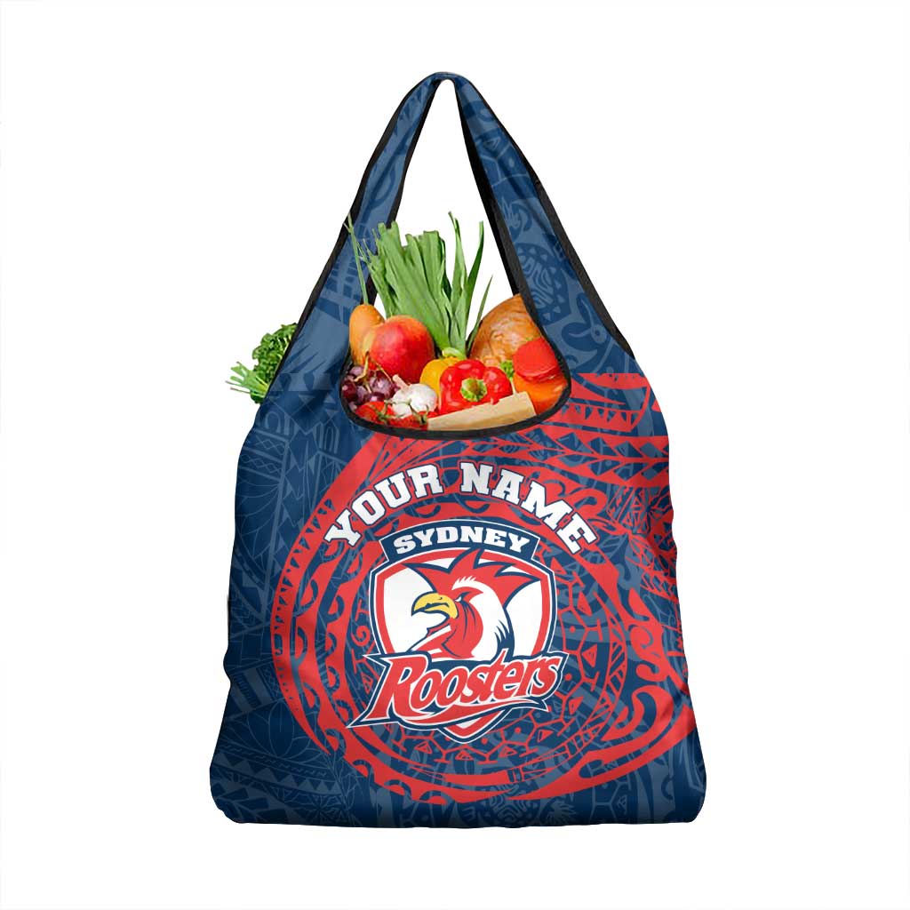 Personalized Sydney Roosters Grocery Bag Polynesian Tribal Chest and Sleeve Tattoo