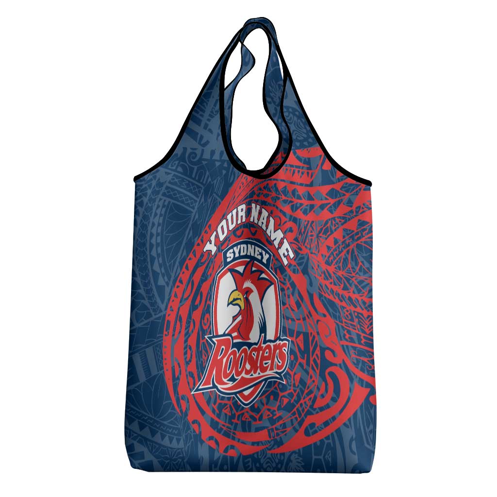 Personalized Sydney Roosters Grocery Bag Polynesian Tribal Chest and Sleeve Tattoo
