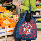 Personalized Sydney Roosters Grocery Bag Polynesian Tribal Chest and Sleeve Tattoo
