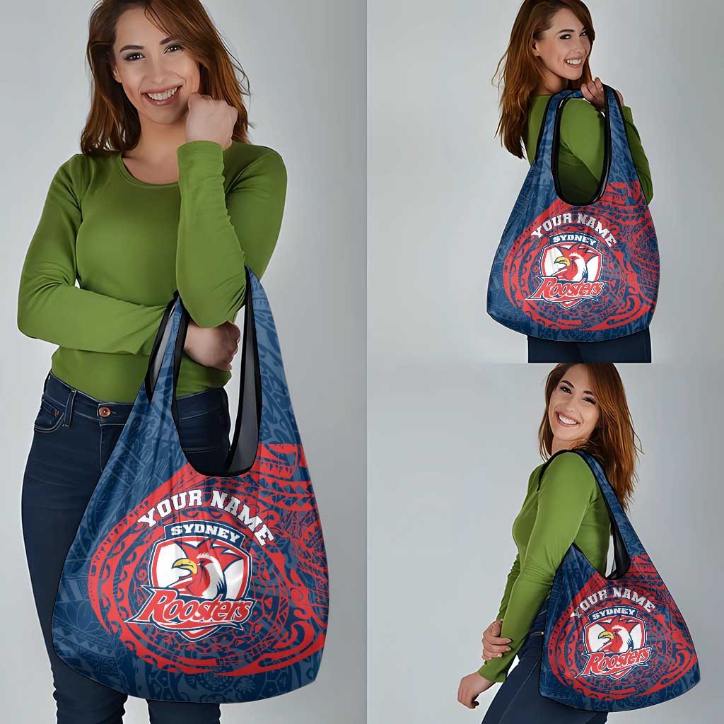 Personalized Sydney Roosters Grocery Bag Polynesian Tribal Chest and Sleeve Tattoo