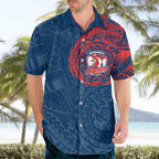 Personalized Sydney Roosters Hawaiian Shirt Polynesian Tribal Chest and Sleeve Tattoo