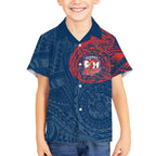 Personalized Sydney Roosters Hawaiian Shirt Polynesian Tribal Chest and Sleeve Tattoo