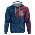 Personalized Sydney Roosters Hoodie Polynesian Tribal Chest and Sleeve Tattoo