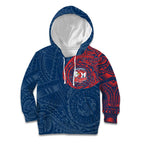 Personalized Sydney Roosters Kid Hoodie Polynesian Tribal Chest and Sleeve Tattoo