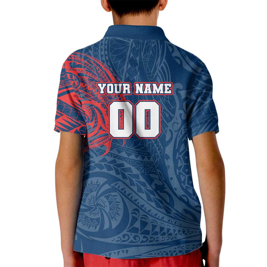 Personalized Sydney Roosters Kid Polo Shirt Polynesian Tribal Chest and Sleeve Tattoo
