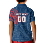Personalized Sydney Roosters Kid Polo Shirt Polynesian Tribal Chest and Sleeve Tattoo