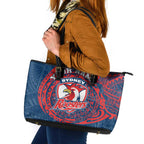 Personalized Sydney Roosters Leather Tote Bag Polynesian Tribal Chest and Sleeve Tattoo