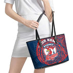 Personalized Sydney Roosters Leather Tote Bag Polynesian Tribal Chest and Sleeve Tattoo