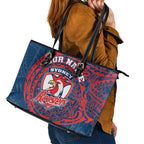 Personalized Sydney Roosters Leather Tote Bag Polynesian Tribal Chest and Sleeve Tattoo