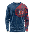 Personalized Sydney Roosters Long Sleeve Shirt Polynesian Tribal Chest and Sleeve Tattoo