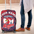 Personalized Sydney Roosters Luggage Cover Polynesian Tribal Chest and Sleeve Tattoo