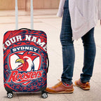 Personalized Sydney Roosters Luggage Cover Polynesian Tribal Chest and Sleeve Tattoo