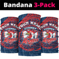 Personalized Sydney Roosters Neck Gaiter Polynesian Tribal Chest and Sleeve Tattoo