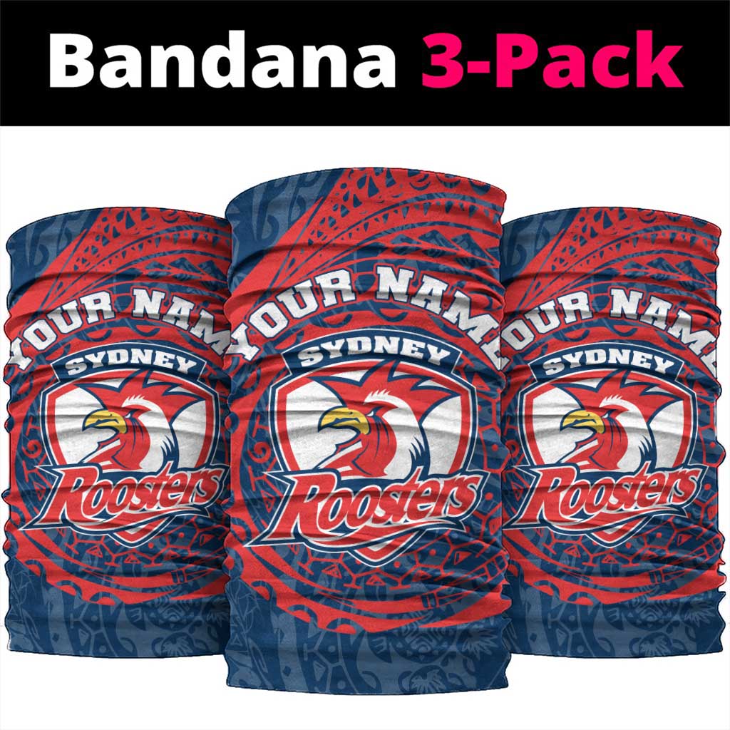 Personalized Sydney Roosters Neck Gaiter Polynesian Tribal Chest and Sleeve Tattoo