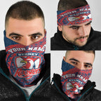 Personalized Sydney Roosters Neck Gaiter Polynesian Tribal Chest and Sleeve Tattoo