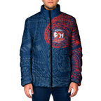 Personalized Sydney Roosters Padded Jacket Polynesian Tribal Chest and Sleeve Tattoo