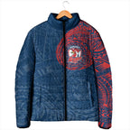 Personalized Sydney Roosters Padded Jacket Polynesian Tribal Chest and Sleeve Tattoo