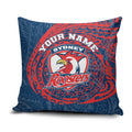 Personalized Sydney Roosters Pillow Cover Polynesian Tribal Chest and Sleeve Tattoo