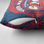 Personalized Sydney Roosters Pillow Cover Polynesian Tribal Chest and Sleeve Tattoo