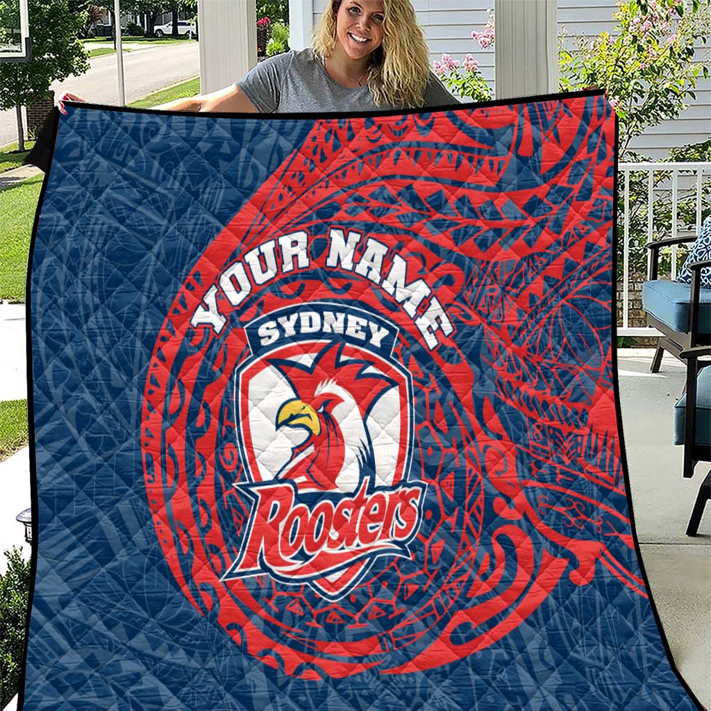 Personalized Sydney Roosters Quilt Polynesian Tribal Chest and Sleeve Tattoo