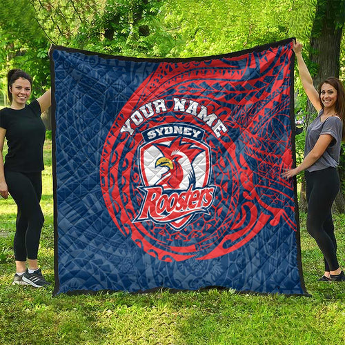 Personalized Sydney Roosters Quilt Polynesian Tribal Chest and Sleeve Tattoo