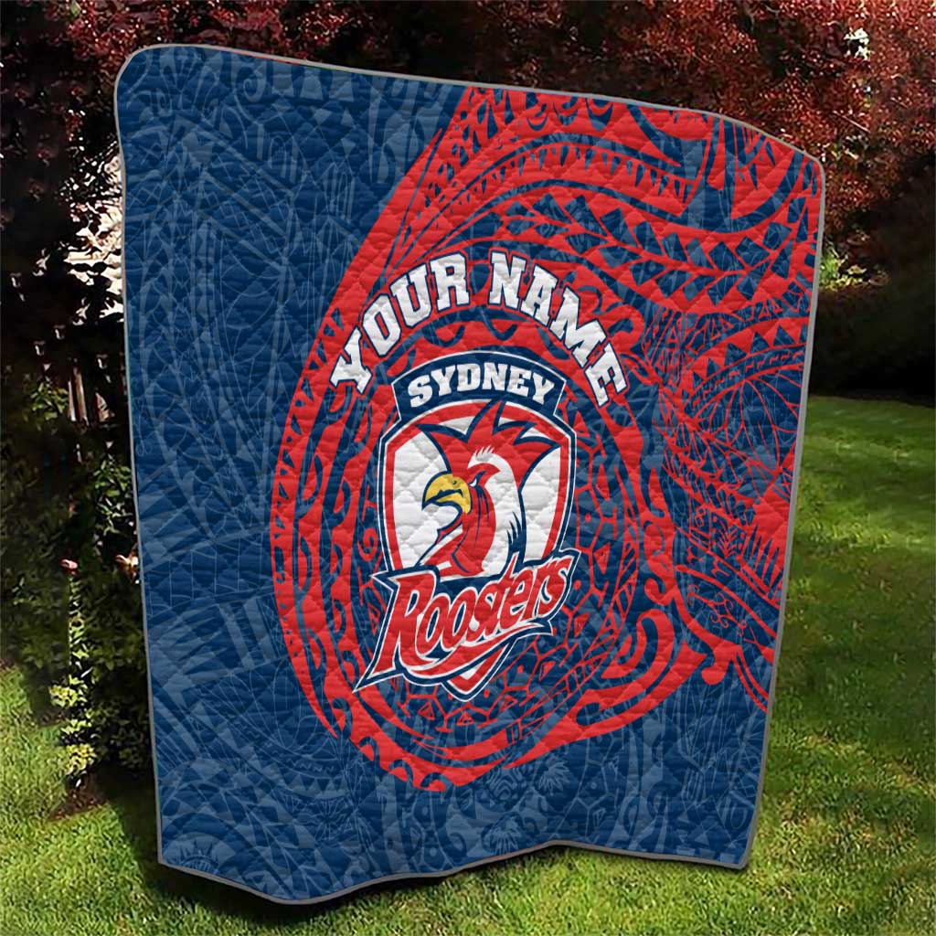 Personalized Sydney Roosters Quilt Polynesian Tribal Chest and Sleeve Tattoo