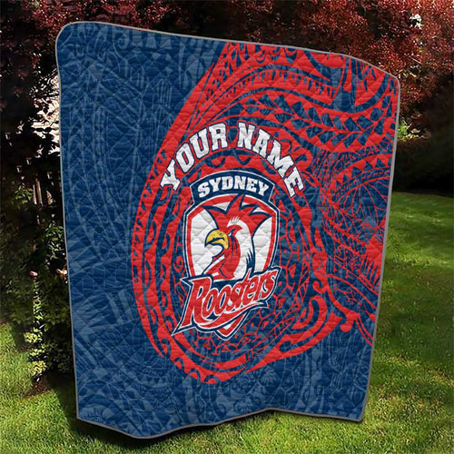 Personalized Sydney Roosters Quilt Polynesian Tribal Chest and Sleeve Tattoo