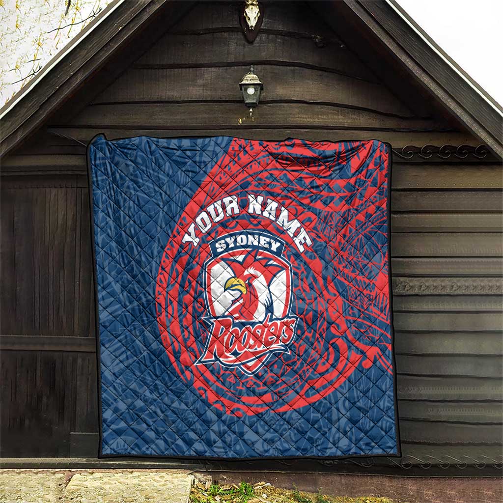 Personalized Sydney Roosters Quilt Polynesian Tribal Chest and Sleeve Tattoo