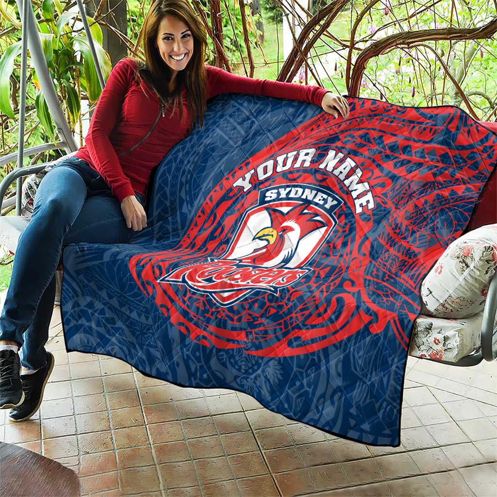 Personalized Sydney Roosters Quilt Polynesian Tribal Chest and Sleeve Tattoo