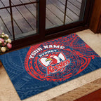 Personalized Sydney Roosters Rubber Doormat Polynesian Tribal Chest and Sleeve Tattoo