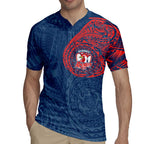 Personalized Sydney Roosters Rugby Jersey Polynesian Tribal Chest and Sleeve Tattoo