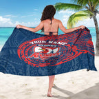 Personalized Sydney Roosters Sarong Polynesian Tribal Chest and Sleeve Tattoo