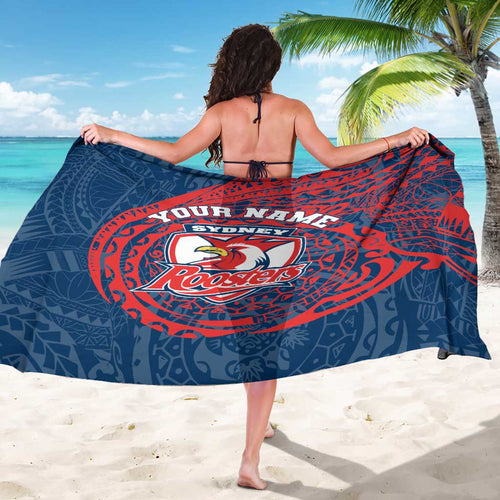 Personalized Sydney Roosters Sarong Polynesian Tribal Chest and Sleeve Tattoo