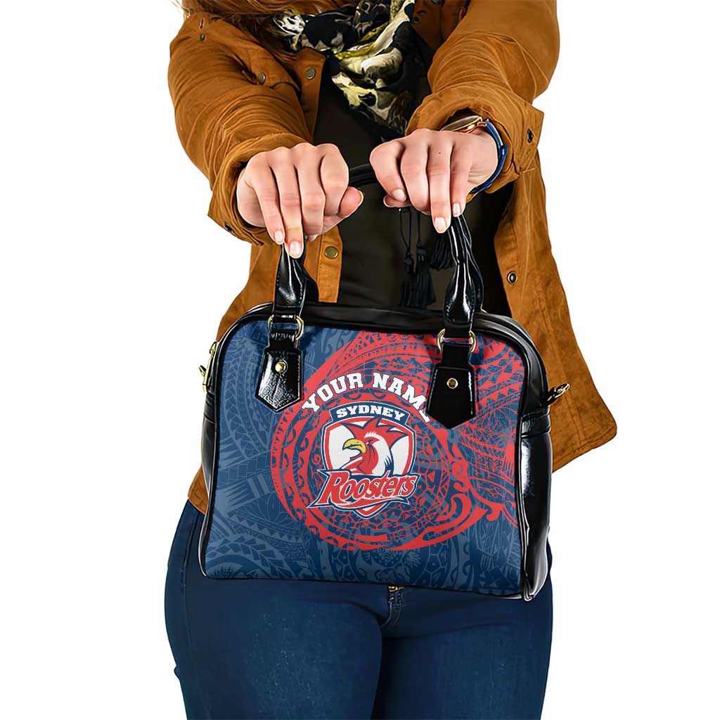 Personalized Sydney Roosters Shoulder Handbag Polynesian Tribal Chest and Sleeve Tattoo