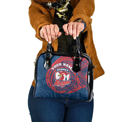 Personalized Sydney Roosters Shoulder Handbag Polynesian Tribal Chest and Sleeve Tattoo