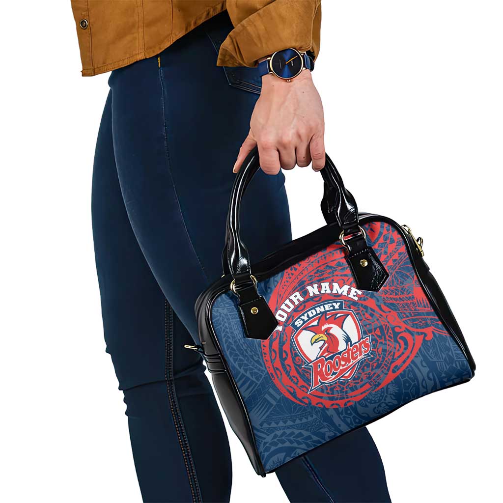 Personalized Sydney Roosters Shoulder Handbag Polynesian Tribal Chest and Sleeve Tattoo