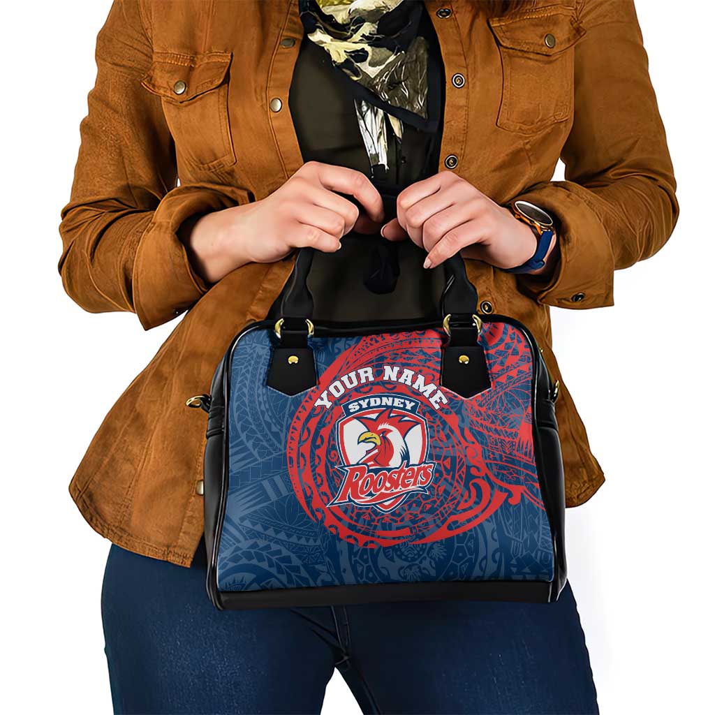 Personalized Sydney Roosters Shoulder Handbag Polynesian Tribal Chest and Sleeve Tattoo