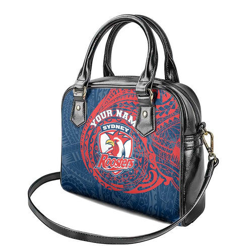 Personalized Sydney Roosters Shoulder Handbag Polynesian Tribal Chest and Sleeve Tattoo