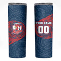Personalized Sydney Roosters Skinny Tumbler Polynesian Tribal Chest and Sleeve Tattoo