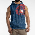 Personalized Sydney Roosters Sleeveless Hoodie Polynesian Tribal Chest and Sleeve Tattoo